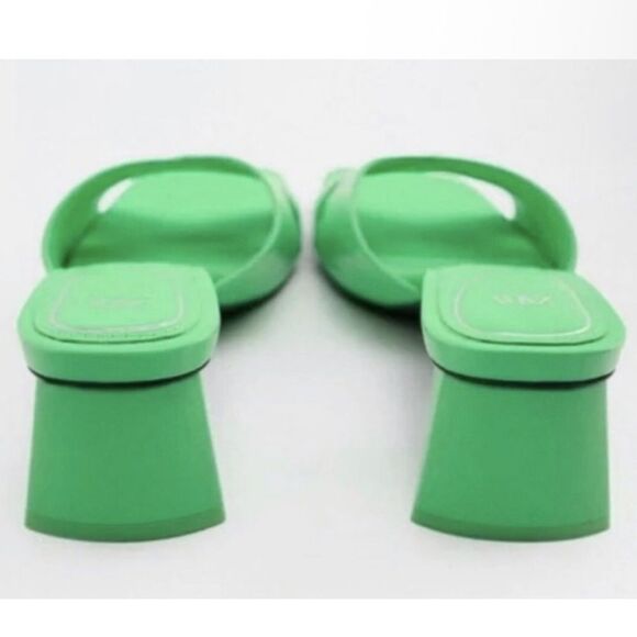 ZARA Green Block Wide Heeled Sandals NWT - Picture 11 of 12